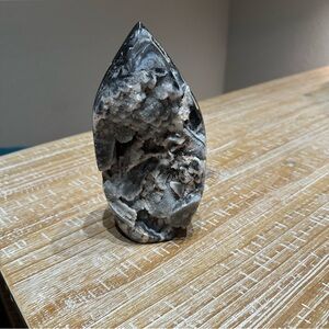 Sphalerite large Freeform flame tear drop raw and polished